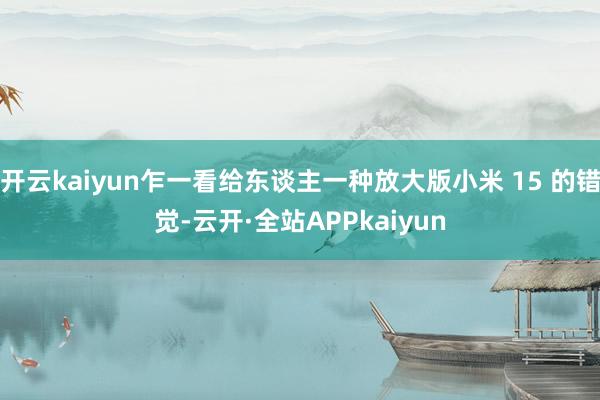 开云kaiyun乍一看给东谈主一种放大版小米 15 的错觉-云开·全站APPkaiyun