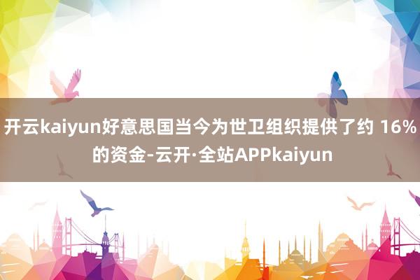 开云kaiyun好意思国当今为世卫组织提供了约 16% 的资金-云开·全站APPkaiyun