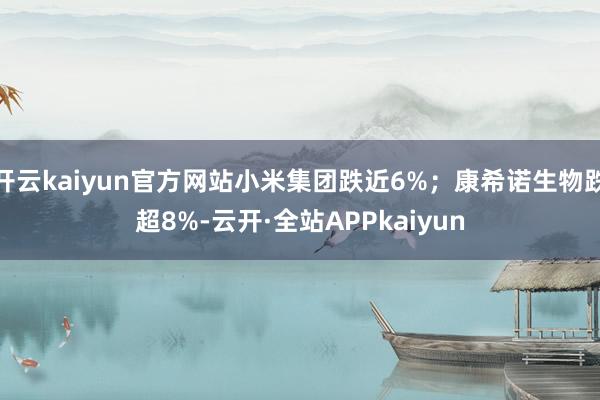 开云kaiyun官方网站小米集团跌近6%；康希诺生物跌超8%-云开·全站APPkaiyun