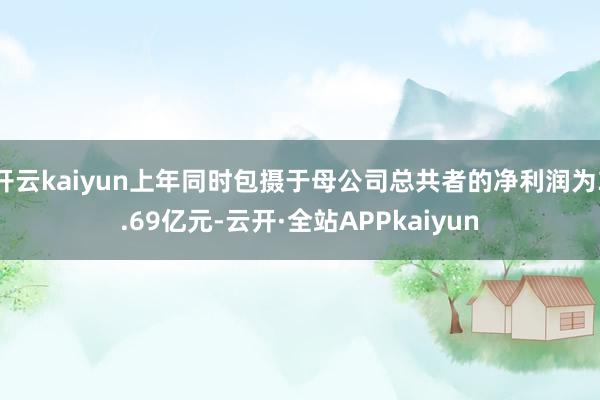 开云kaiyun上年同时包摄于母公司总共者的净利润为3.69亿元-云开·全站APPkaiyun