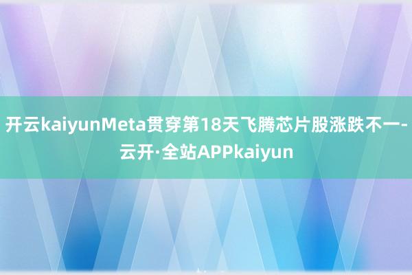开云kaiyunMeta贯穿第18天飞腾芯片股涨跌不一-云开·全站APPkaiyun