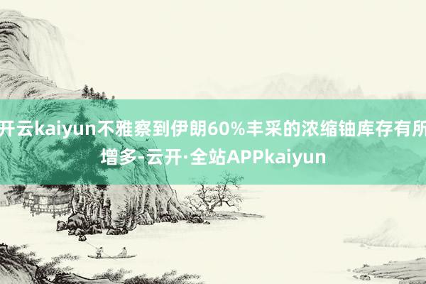 开云kaiyun不雅察到伊朗60%丰采的浓缩铀库存有所增多-云开·全站APPkaiyun