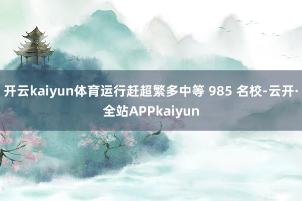 开云kaiyun体育运行赶超繁多中等 985 名校-云开·全站APPkaiyun