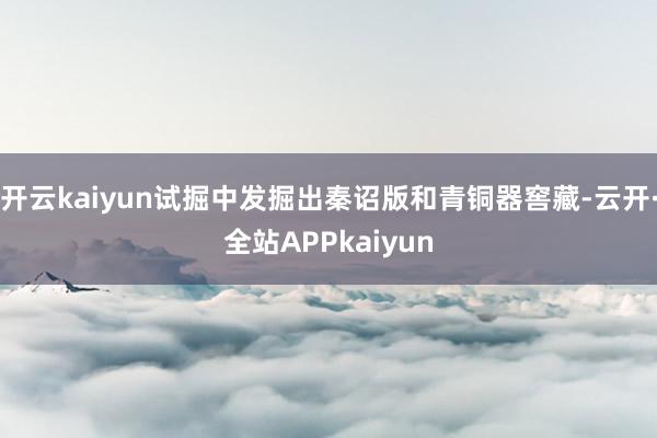 开云kaiyun试掘中发掘出秦诏版和青铜器窖藏-云开·全站APPkaiyun