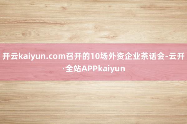 开云kaiyun.com召开的10场外资企业茶话会-云开·全站APPkaiyun