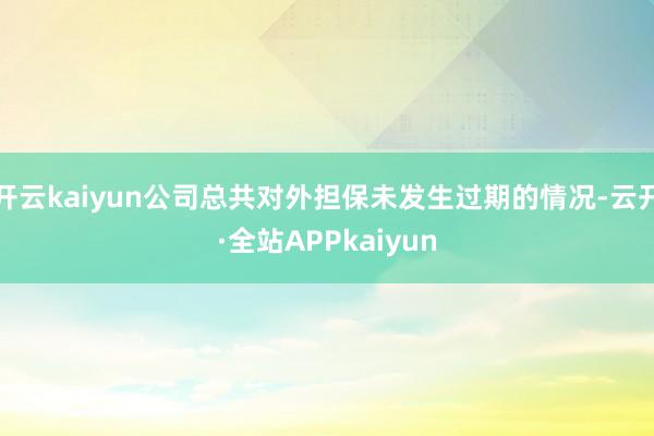 开云kaiyun公司总共对外担保未发生过期的情况-云开·全站APPkaiyun