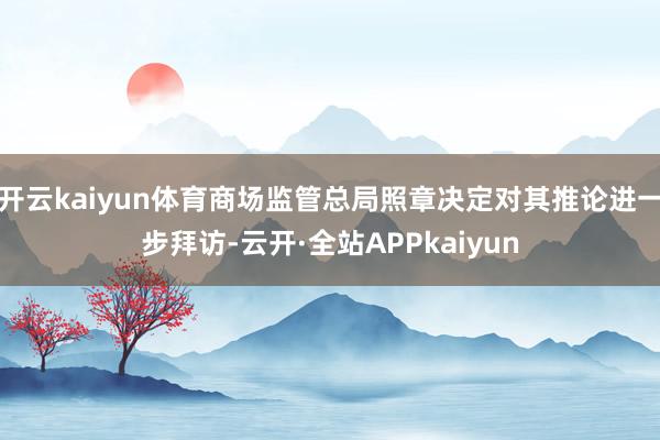 开云kaiyun体育商场监管总局照章决定对其推论进一步拜访-云开·全站APPkaiyun
