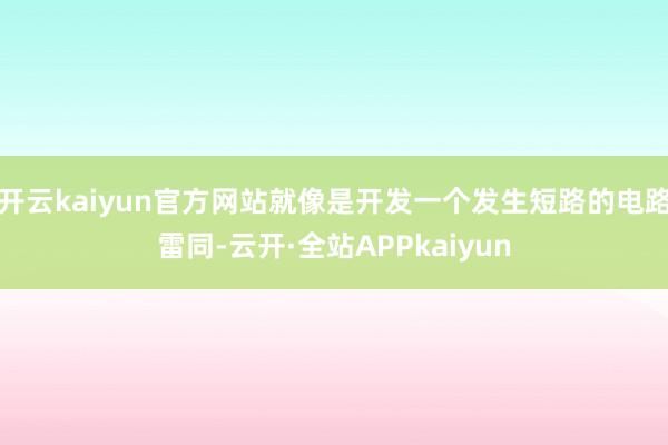 开云kaiyun官方网站就像是开发一个发生短路的电路雷同-云开·全站APPkaiyun