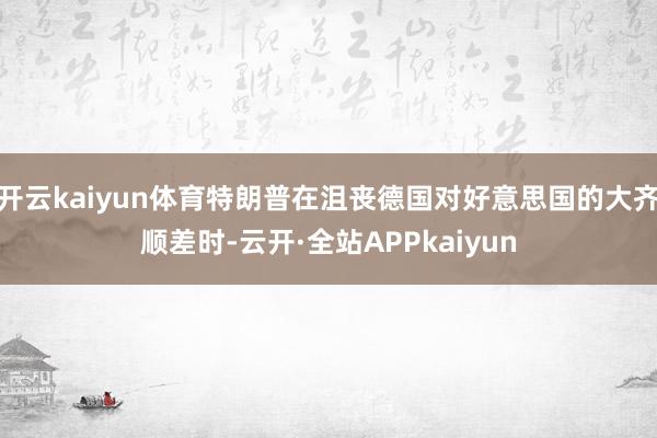 开云kaiyun体育特朗普在沮丧德国对好意思国的大齐顺差时-云开·全站APPkaiyun