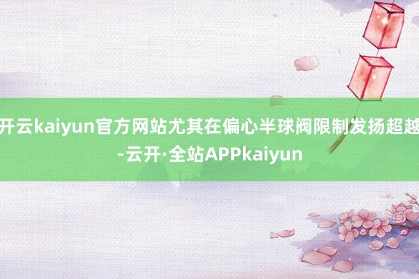 开云kaiyun官方网站尤其在偏心半球阀限制发扬超越-云开·全站APPkaiyun