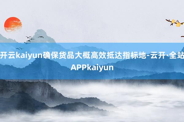 开云kaiyun确保货品大概高效抵达指标地-云开·全站APPkaiyun